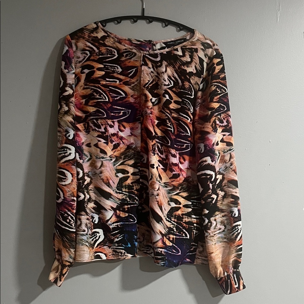 Mario Serrani Vibrant Print Blouse Small